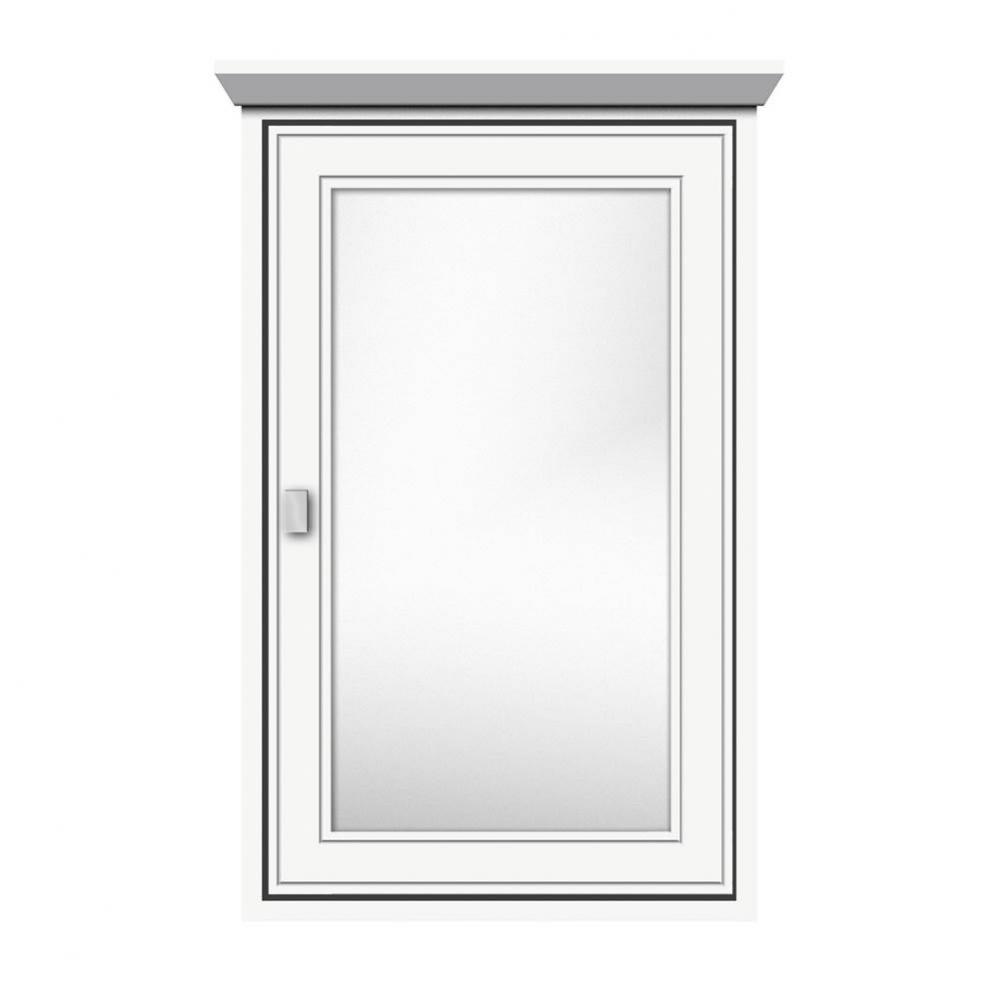 19 X 6.5 X 31.5 Inset Med Cab Single Door Tiered Miter Sat White