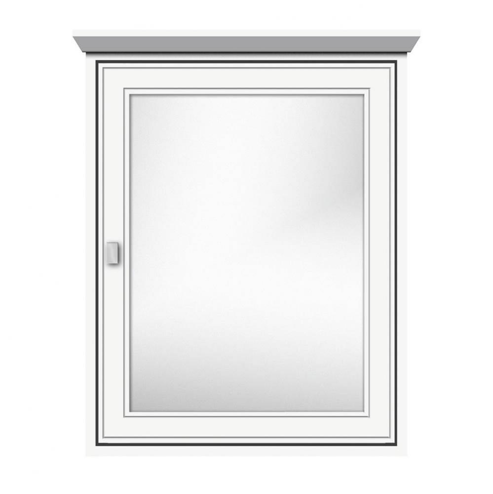 24 X 6.5 X 31.5 Inset Med Cab Single Door Tiered Miter Sat White