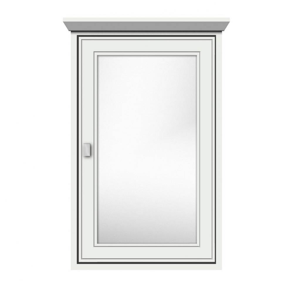 19 X 6.5 X 31.5 Inset Med Cab Single Door Tiered Miter Powder Grey