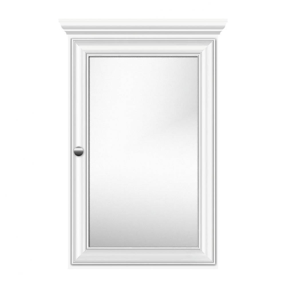 19 X 6.5 X 31.5 Single Door Med Cab Tiered Miter Sat White