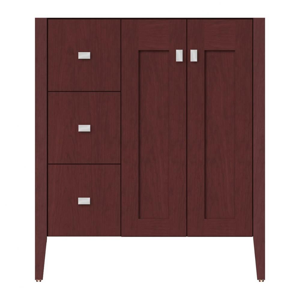 30 X 21.5 X 34.5 Newhalem Vanity Slab Dk Cherry Lh