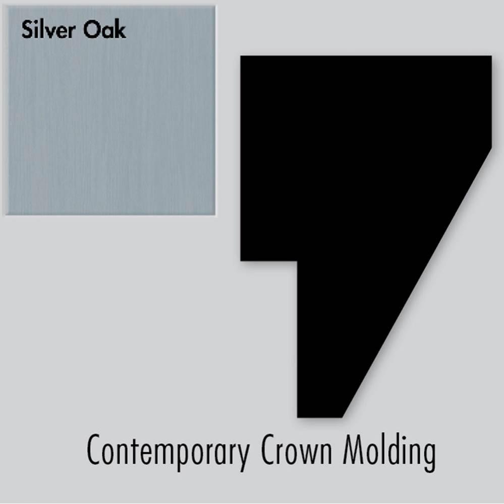 1.75 X 1.25 X 72 Contemp Crown Strip Silver Oak