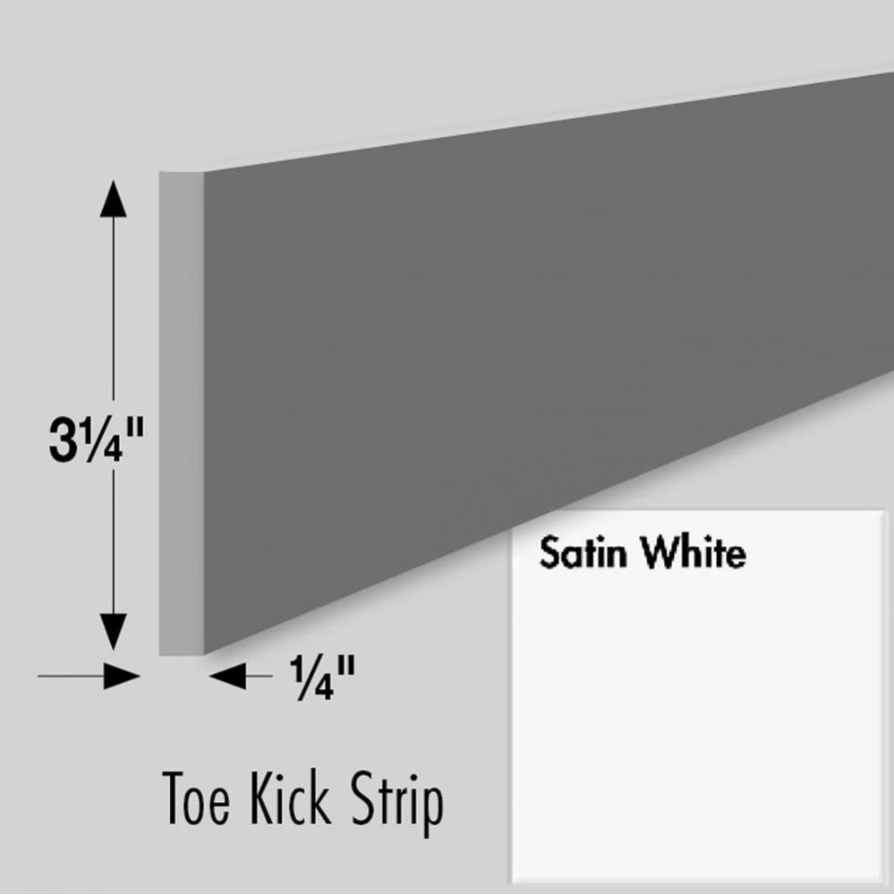 3.25 X .25 X 84 Toe Kick Strip Sat White