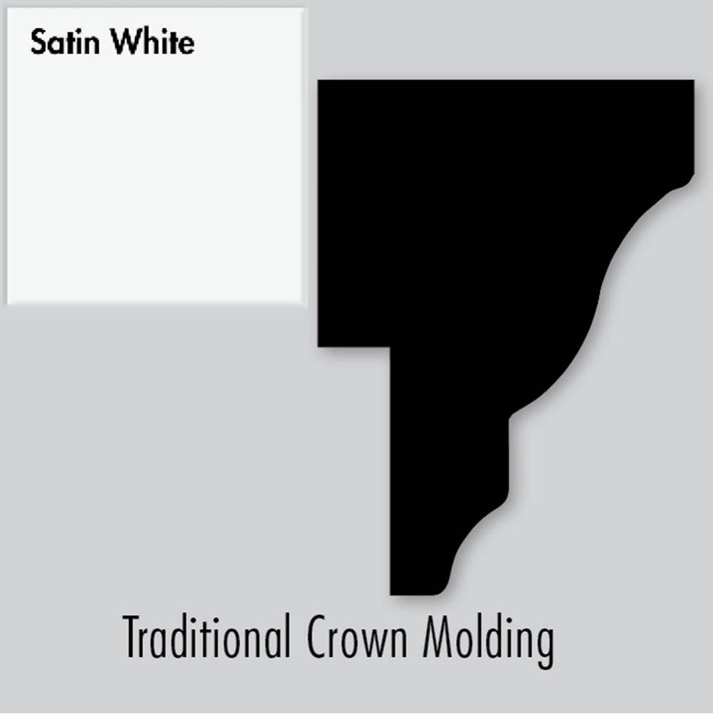 2 X 1.25 X 72 Traditional Crown Strip Sat White