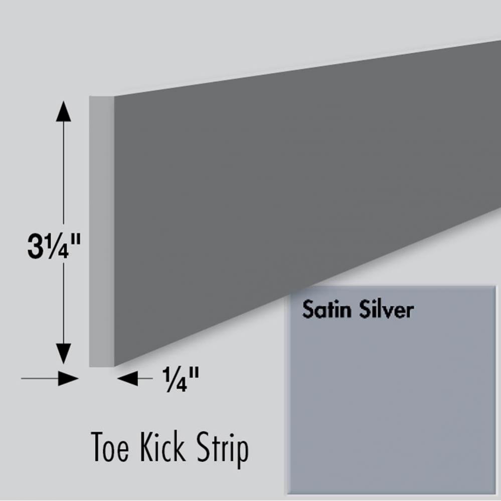3.25 X .25 X 84 Toe Kick Strip Sat Silver