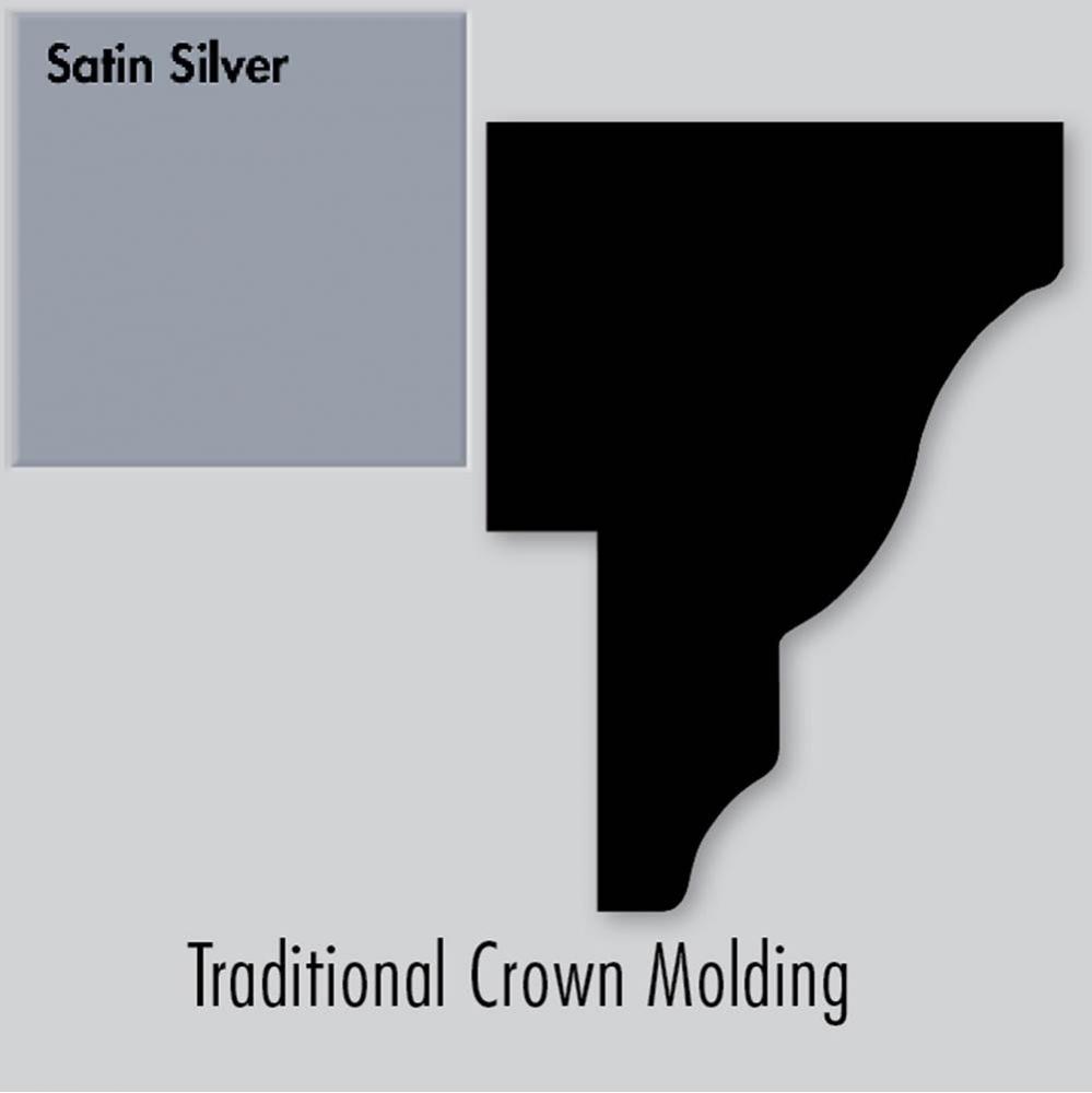 2 X 1.25 X 72 Traditional Crown Strip Sat Silver