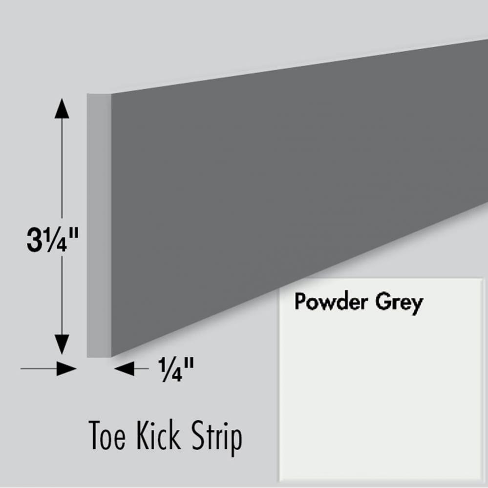 3.25 X .25 X 84 Toe Kick Strip Powder Grey