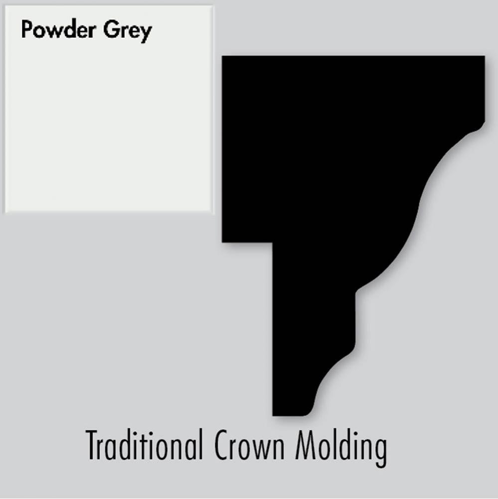 2 X 1.25 X 72 Traditional Crown Strip Powder Grey