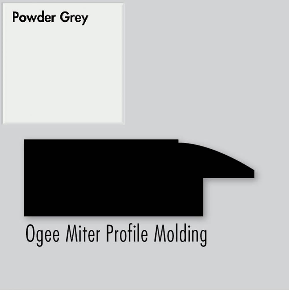 2.25 X .75 X 72 Molding Ogee Miter Powder Grey