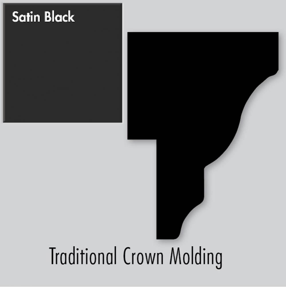 2 X 1.25 X 72 Traditional Crown Strip Sat Black
