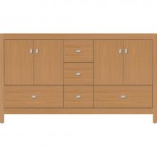 Strasser Woodenwork 50.630 - 60 X 21 X 34.5 Alki Essence Vanity Slab Nat Oak Db