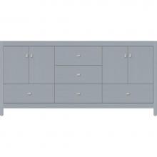 Strasser Woodenwork 50.552 - 72 X 18.5 X 34.5 Alki Essence Vanity Slab Silver Oak Db