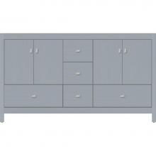 Strasser Woodenwork 50.691 - 60 X 18.5 X 34.5 Alki Essence Vanity Slab Silver Oak Db