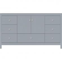 Strasser Woodenwork 50.693 - 60 X 18.5 X 34.5 Alki Essence Vanity Slab Silver Oak Sb