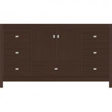 Strasser Woodenwork 51.785 - 60 X 18.5 X 34.5 Alki Essence Vanity Slab Choc Oak Sb