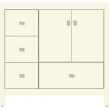 Strasser Woodenwork 50.226 - 36 X 18.5 X 34.5 Alki Essence Vanity Slab Sat Biscuit Lh