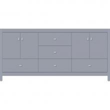 Strasser Woodenwork 51.970 - 72 X 21 X 34.5 Alki Essence Vanity Slab Sat Silver Db