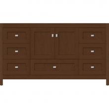 Strasser Woodenwork 51.645 - 60 X 18.5 X 34.5 Alki Essence Vanity Shaker Pecan Cherry Sb