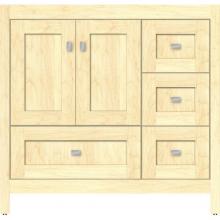 Strasser Woodenwork 50.059 - 36 X 18.5 X 34.5 Alki Essence Vanity Shaker Nat Maple Rh