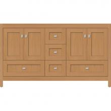 Strasser Woodenwork 50.660 - 60 X 18.5 X 34.5 Alki Essence Vanity Shaker Nat Oak Db