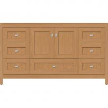 Strasser Woodenwork 50.602 - 60 X 21 X 34.5 Alki Essence Vanity Shaker Nat Oak Sb