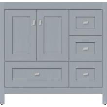 Strasser Woodenwork 50.617 - 36 X 21 X 34.5 Alki Essence Vanity Shaker Silver Oak Rh