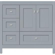 Strasser Woodenwork 50.619 - 36 X 21 X 34.5 Alki Essence Vanity Shaker Silver Oak Lh