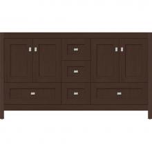 Strasser Woodenwork 51.765 - 60 X 18.5 X 34.5 Alki Essence Vanity Shaker Choc Oak Db