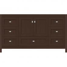 Strasser Woodenwork 51.767 - 60 X 18.5 X 34.5 Alki Essence Vanity Shaker Choc Oak Sb