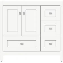 Strasser Woodenwork 50.049 - 36 X 21 X 34.5 Alki Essence Vanity Shaker Sat White Rh