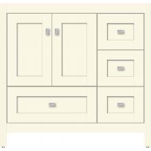 Strasser Woodenwork 50.073 - 36 X 18.5 X 34.5 Alki Essence Vanity Shaker Sat Biscuit Rh