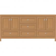 Strasser Woodenwork 51.640 - 72 X 18.5 X 34.5 Alki Essence Vanity Deco Miter Nat Oak Db