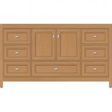 Strasser Woodenwork 51.598 - 60 X 18.5 X 34.5 Alki Essence Vanity Deco Miter Nat Oak Sb