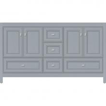 Strasser Woodenwork 51.597 - 60 X 18.5 X 34.5 Alki Essence Vanity Deco Miter Silver Oak Db