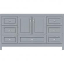 Strasser Woodenwork 51.599 - 60 X 18.5 X 34.5 Alki Essence Vanity Deco Miter Silver Oak Sb