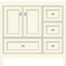 Strasser Woodenwork 50.903 - 36 X 18.5 X 34.5 Alki Essence Vanity Deco Miter Sat Biscuit Rh