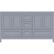 Strasser Woodenwork 51.972 - 60 X 21 X 34.5 Alki Essence Vanity Deco Miter Sat Silver Db