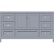 Strasser Woodenwork 51.974 - 60 X 21 X 34.5 Alki Essence Vanity Deco Miter Sat Silver Sb