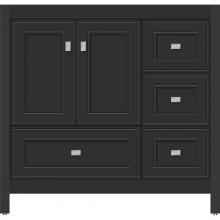 Strasser Woodenwork 50.965 - 36 X 18.5 X 34.5 Alki Essence Vanity Deco Miter Sat Black Rh