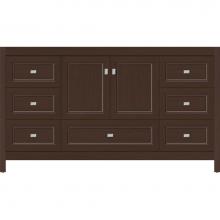 Strasser Woodenwork 52.364 - 60 X 21 X 34.5 Alki Essence Vanity Ogee Miter Choc Oak Sb