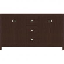 Strasser Woodenwork 53.489 - 60 X 21 X 34.5 Alki View Vanity Slab Choc Cherry Db