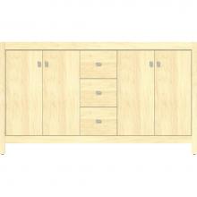 Strasser Woodenwork 52.619 - 60 X 18.5 X 34.5 Alki View Vanity Slab Nat Maple Db