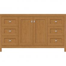 Strasser Woodenwork 52.585 - 60 X 18.5 X 34.5 Alki View Vanity Shaker Nat Cherry Sb