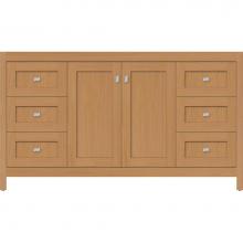 Strasser Woodenwork 52.852 - 60 X 21 X 34.5 Alki View Vanity Shaker Nat Oak Sb