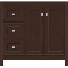 Strasser Woodenwork 53.533 - 36 X 21 X 34.5 Alki View Vanity Deco Miter Choc Cherry Lh