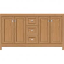 Strasser Woodenwork 53.347 - 60 X 18.5 X 34.5 Alki View Vanity Deco Miter Nat Oak Db