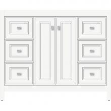 Strasser Woodenwork 53.264 - 42 X 18.5 X 34.5 Alki View Vanity Deco Miter Sat White Sb