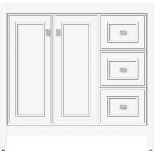 Strasser Woodenwork 53.265 - 36 X 21 X 34.5 Alki View Vanity Deco Miter Sat White Rh