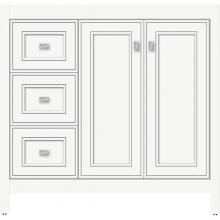 Strasser Woodenwork 53.266 - 36 X 21 X 34.5 Alki View Vanity Deco Miter Sat White Lh