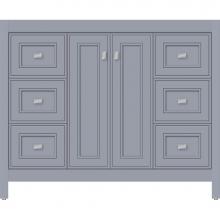 Strasser Woodenwork 53.332 - 42 X 21 X 34.5 Alki View Vanity Deco Miter Sat Silver Sb